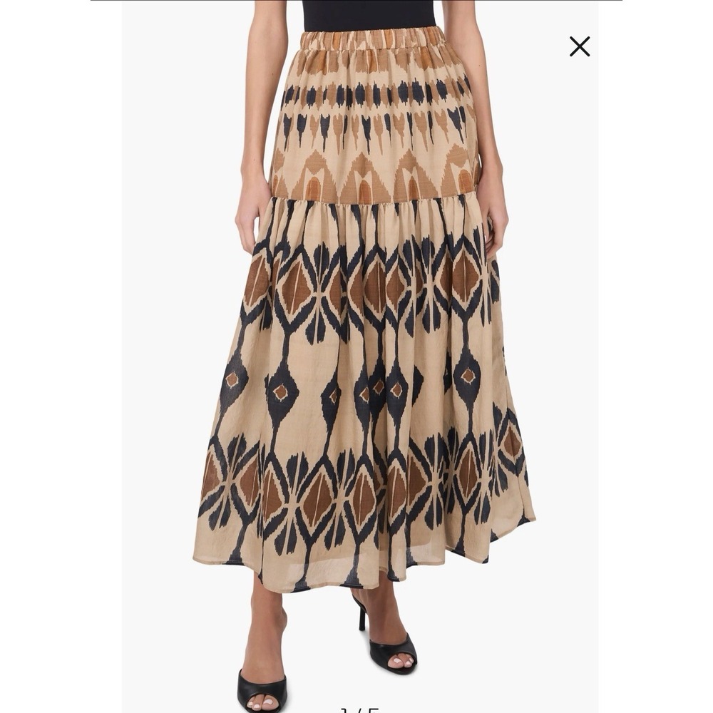 Halogen Women's Geo Print Full Maxi Skirt Pull On Size Medium